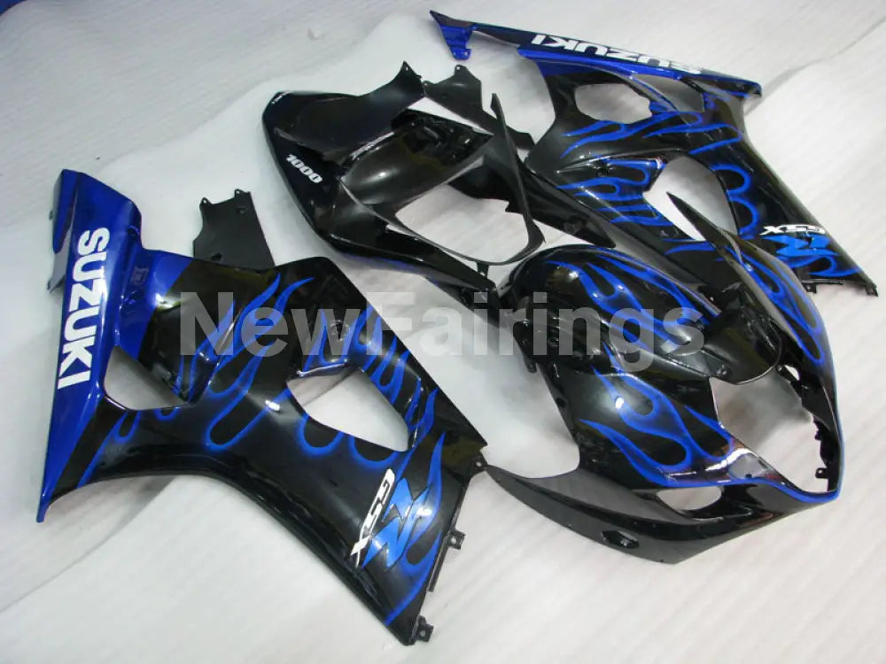 Black and Blue Flame - GSX - R1000 03 - 04 Fairing Kit