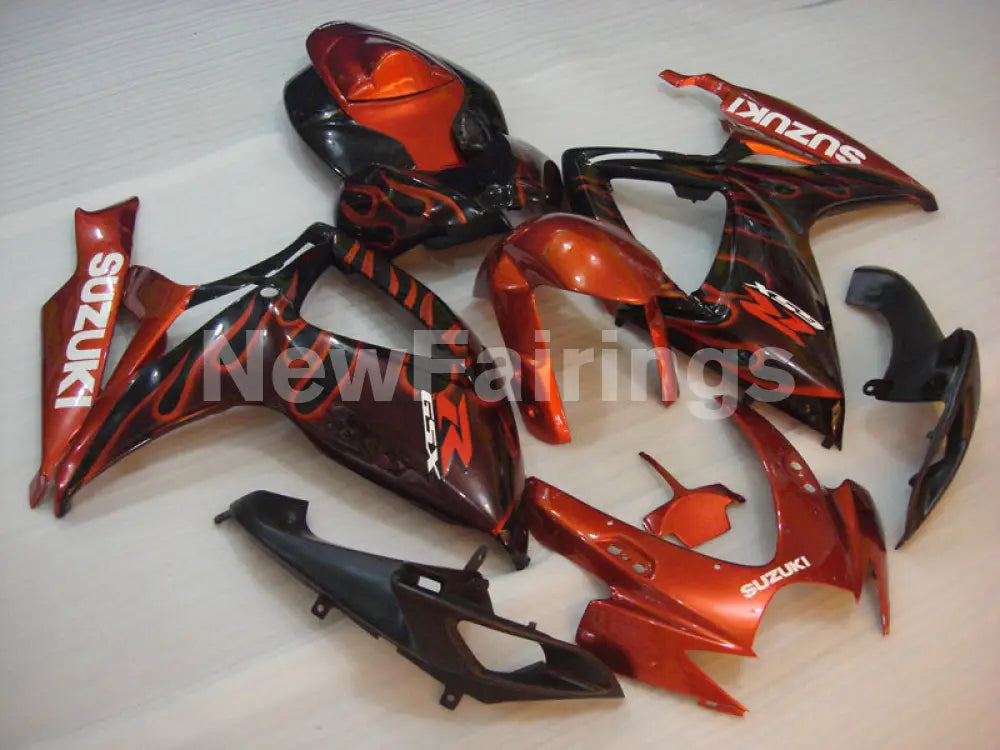 Black and Red Flame - GSX-R600 06-07 Fairing Kit - Vehicles