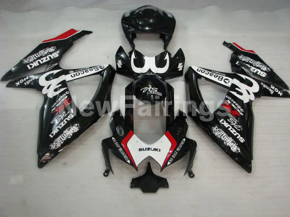 Black and White Beacon - GSX-R600 08-10 Fairing Kit