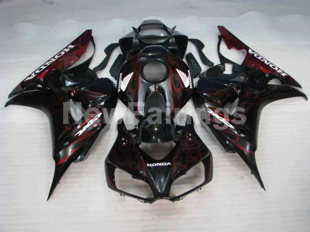 Black and Red Flame - CBR1000RR 06-07 Fairing Kit - Vehicles