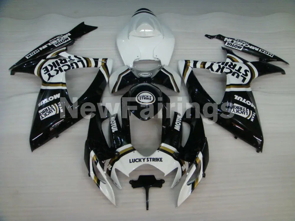 Black and White Lucky Strike - GSX-R600 06-07 Fairing Kit -