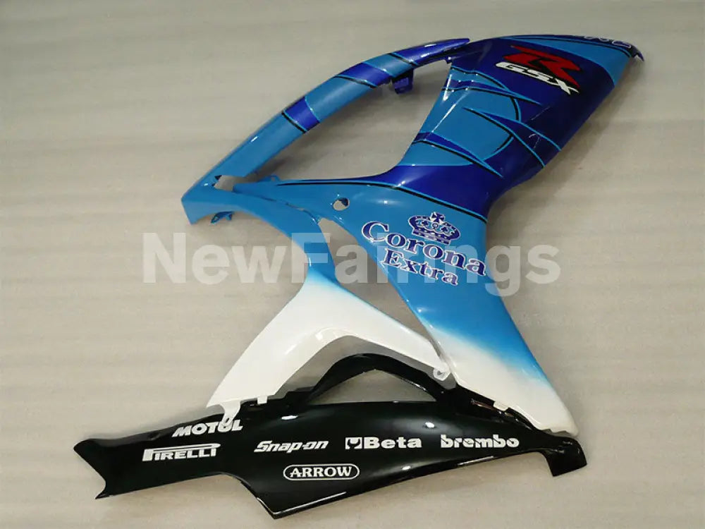 Blue and White Black Corona - GSX-R750 06-07 Fairing Kit