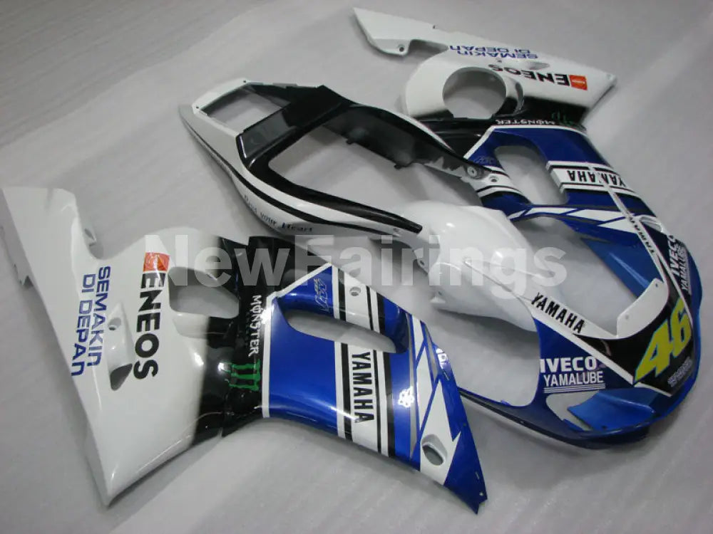 Blue and White Black ENEOS - YZF-R6 98-02 Fairing Kit Vehicles & Parts > Vehicle Parts & Accessories > Motor Vehicle