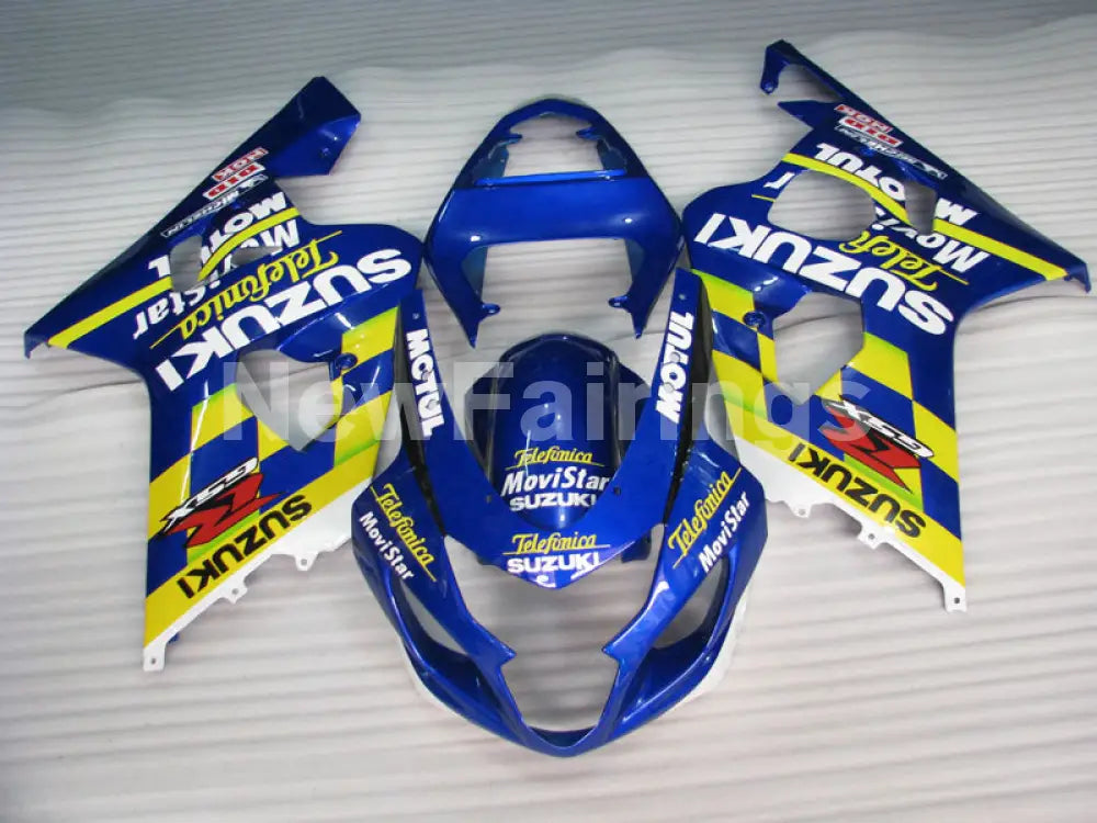 Blue and Yellow Movistar - GSX-R600 04-05 Fairing Kit -