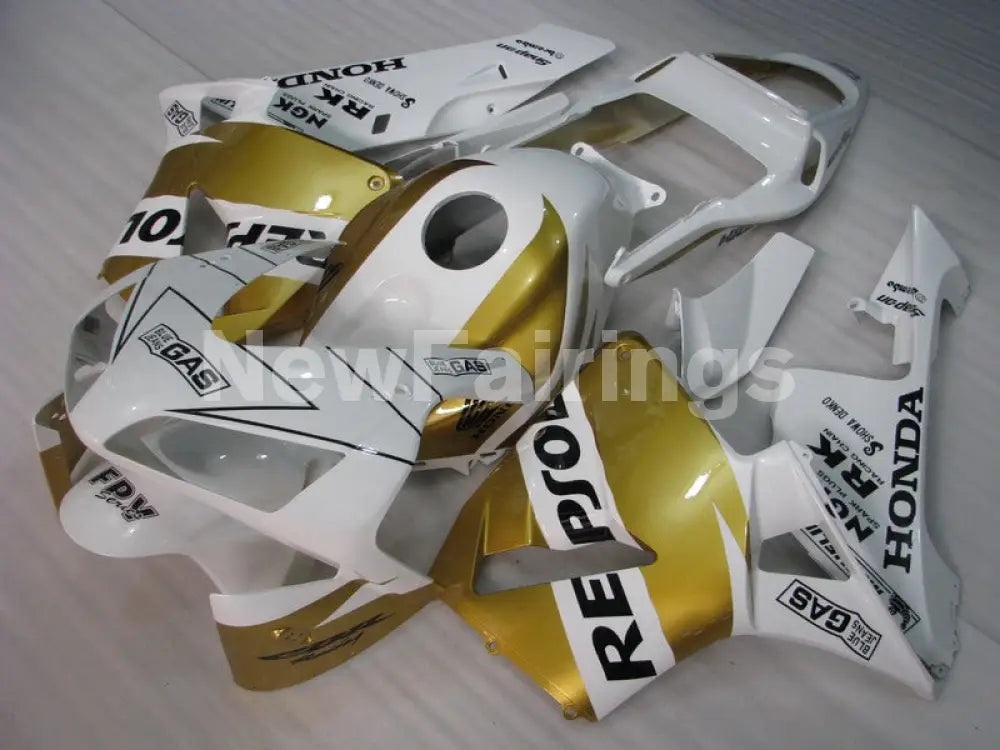 Gold and White Repsol - CBR600RR 03-04 Fairing Kit -
