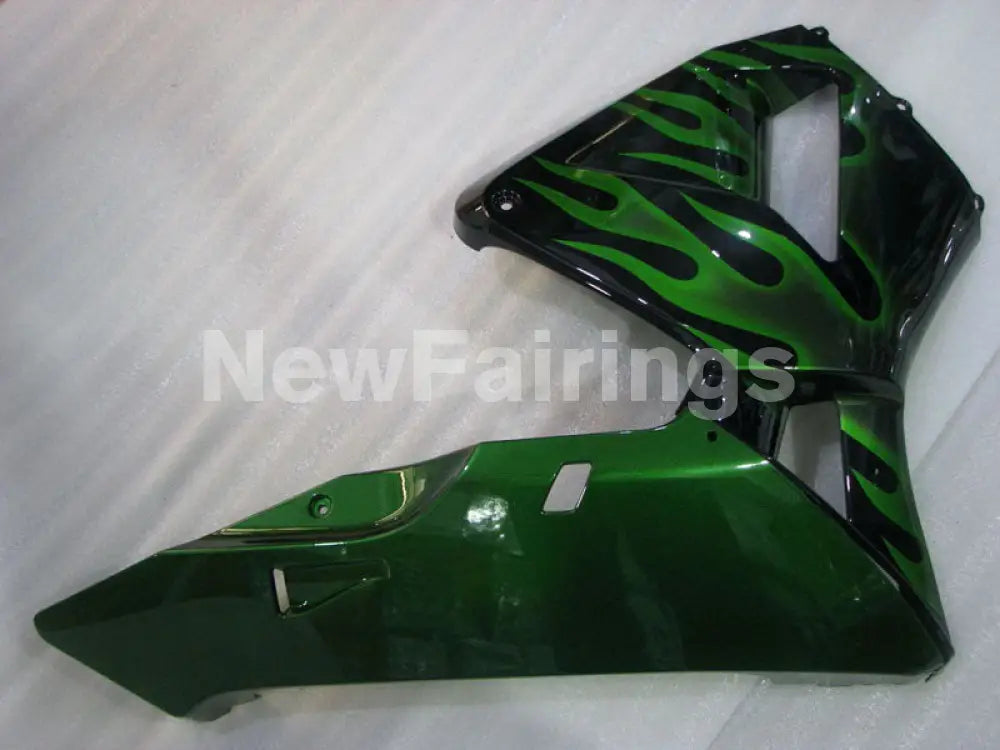 Green and Black Flame - CBR600RR 03-04 Fairing Kit -