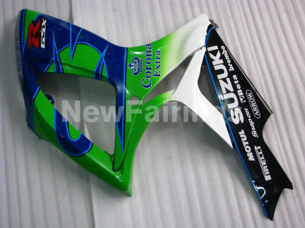 Green and White Blue Corona - GSX-R750 06-07 Fairing Kit