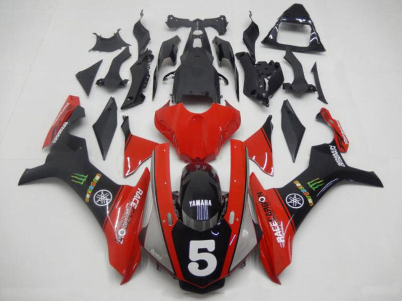 Number 5 Red and Black Factory Style - YZF-R1 15-19 Fairing Kit