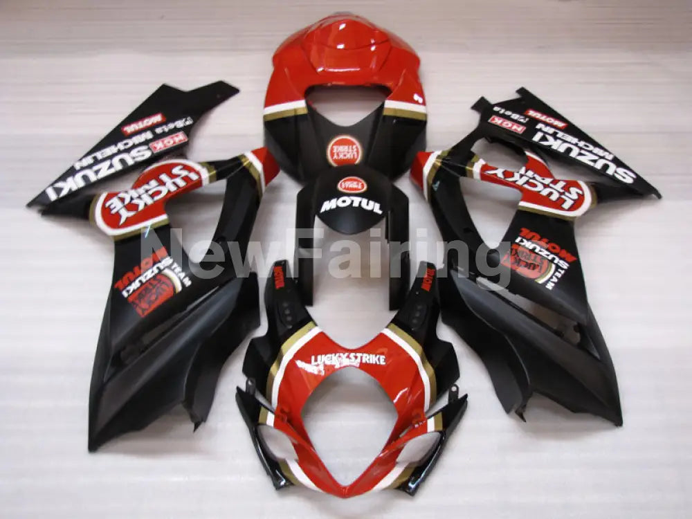 Matte Black and Red Lucky Strike - GSX - R1000 07 - 08