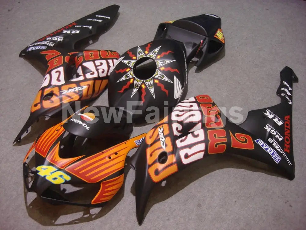 Matte Black and Orange Rossi - CBR1000RR 06-07 Fairing Kit -