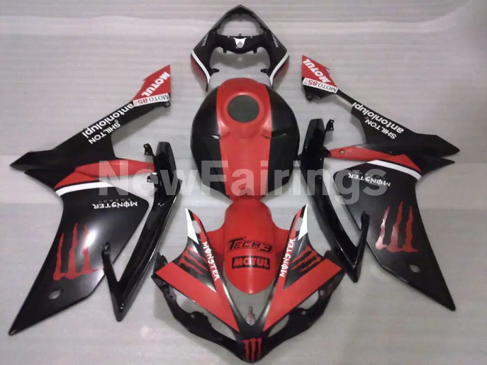 Matte Black Red Monster - YZF-R1 07-08 Fairing Kit