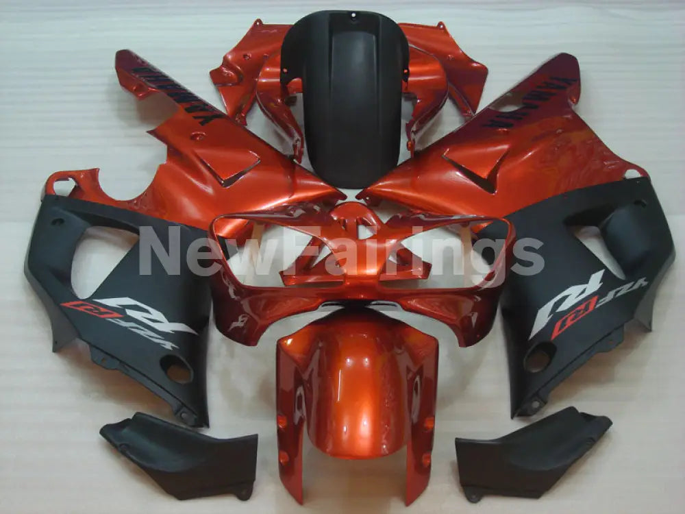 Orange and Matte Black Factory Style - YZF-R1 00-01 Fairing