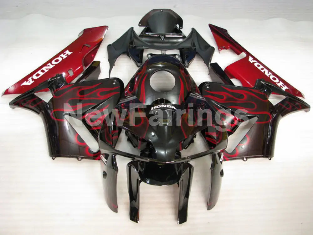 Red and Black Flame - CBR600RR 05-06 Fairing Kit - Vehicles