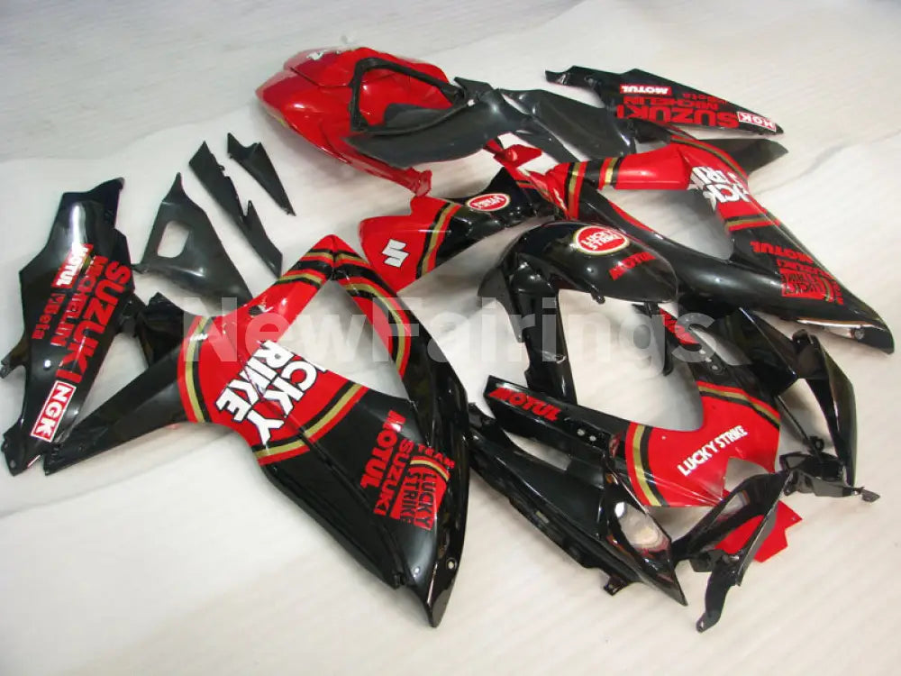 Red and Black Lucky Strike - GSX-R750 08-10 Fairing Kit