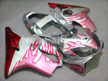 Load image into Gallery viewer, Silver and Red Pink Flame - CBR600 F4i 01-03 Fairing Kit -