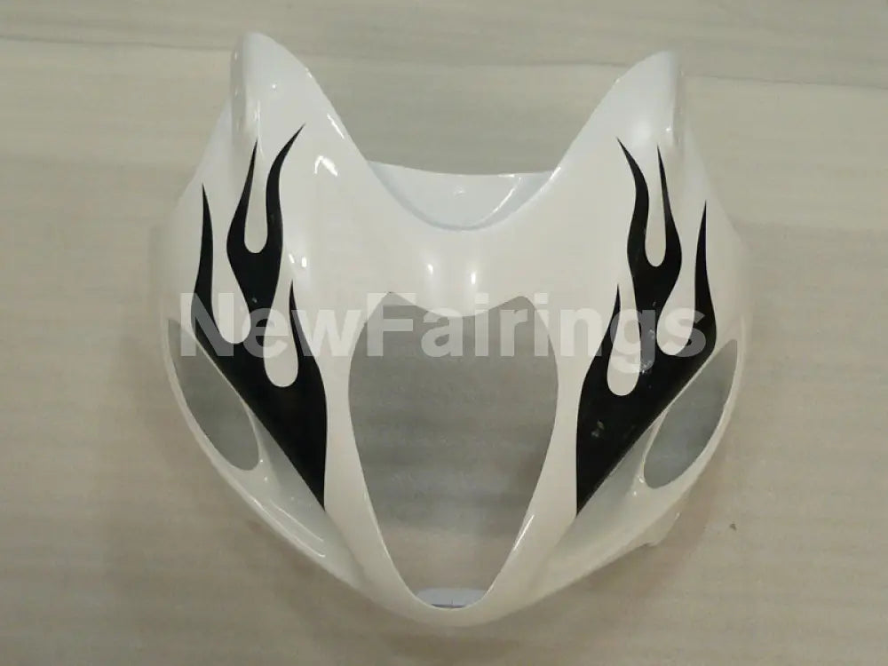 White and Black Flame - GSX1300R Hayabusa 99-07 Fairing Kit