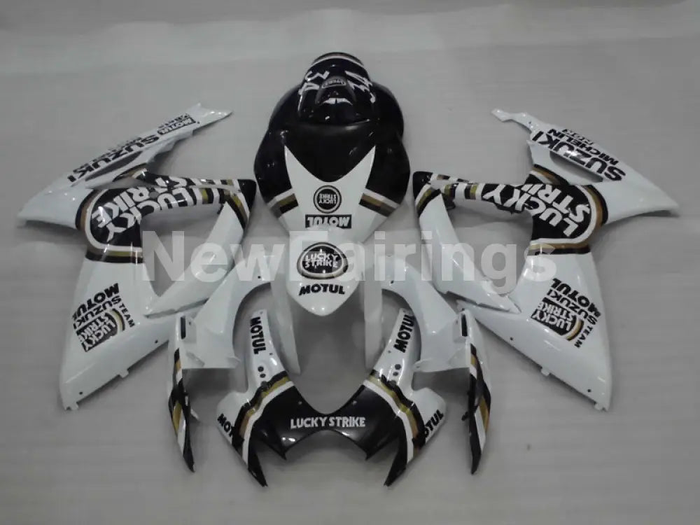 White and Black Lucky Strike - GSX-R750 06-07 Fairing Kit