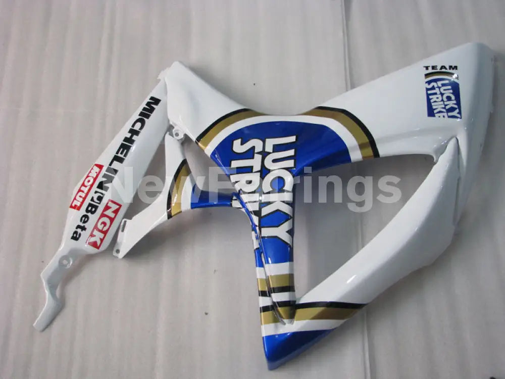 White and Blue Lucky Strike - GSX-R750 06-07 Fairing Kit