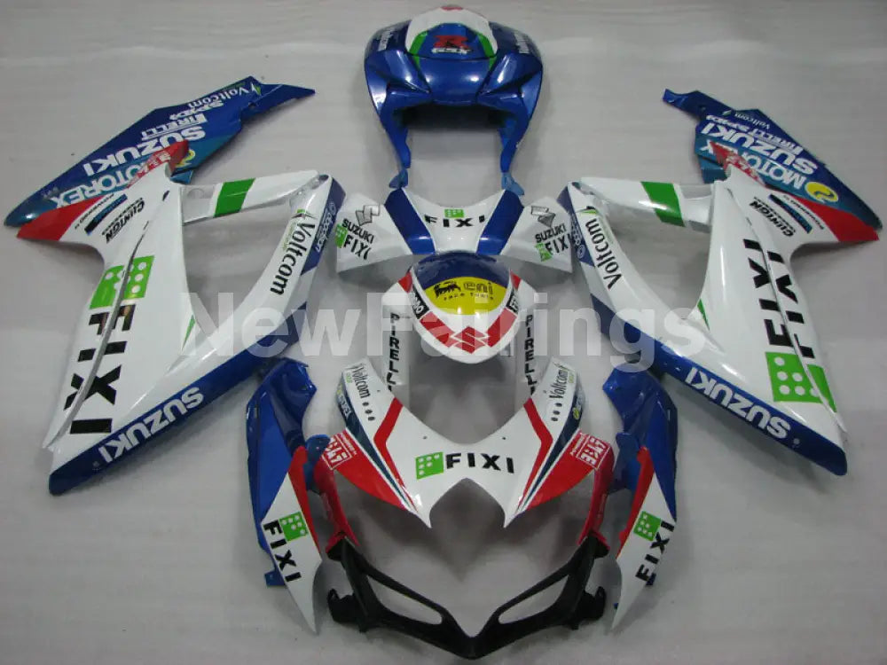 White and Blue Red MOTOREX - GSX-R600 08-10 Fairing Kit