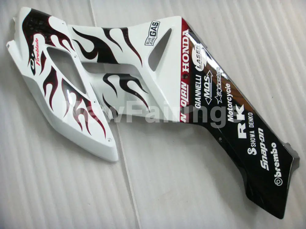 White and Wine Red Flame - CBR1000RR 04-05 Fairing Kit -