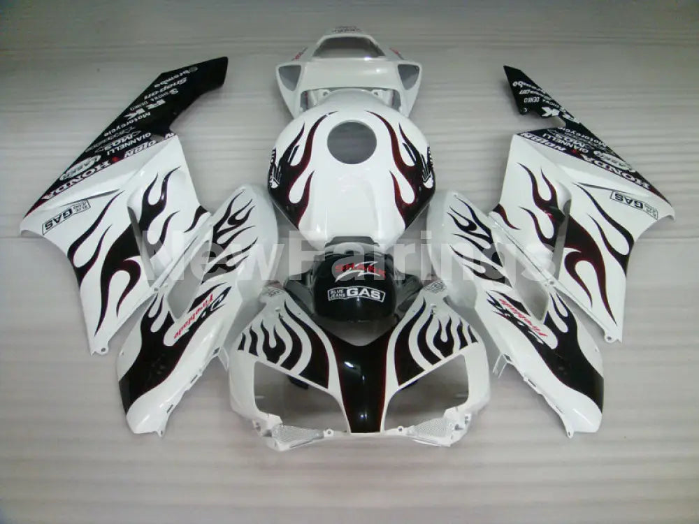 White and Wine Red Flame - CBR1000RR 04-05 Fairing Kit -