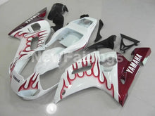 Load image into Gallery viewer, White and Wine Red Flame - YZF-R6 98-02 Fairing Kit Vehicles &amp; Parts &gt; Vehicle Parts &amp; Accessories &gt; Motor Vehicle