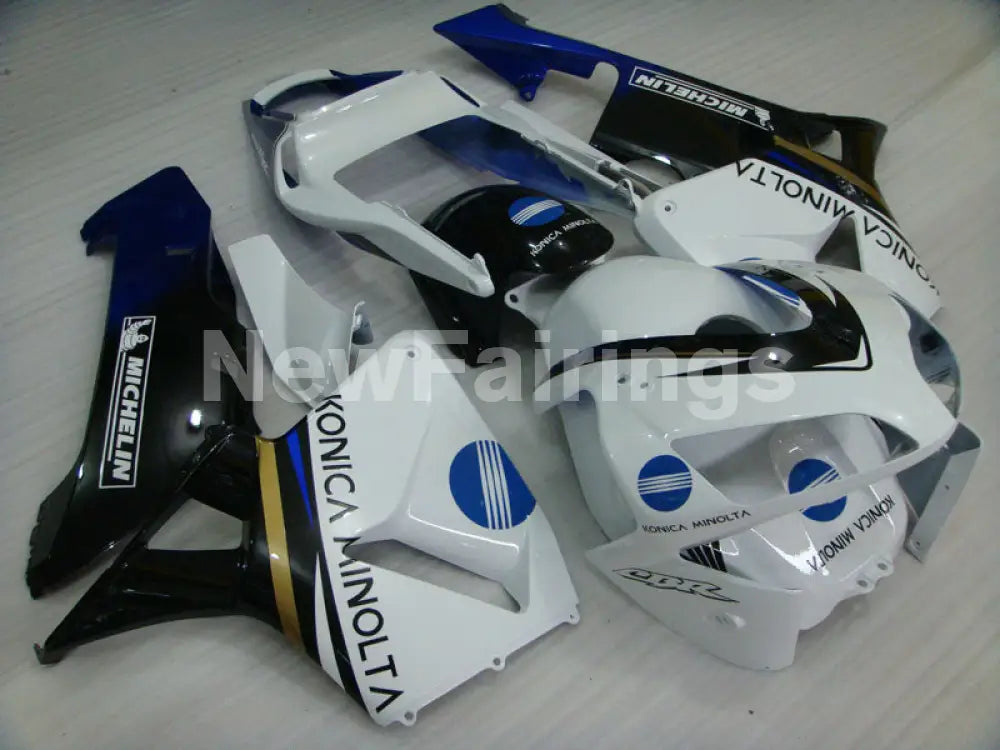 White Black and Blue Konica Minolta - CBR600RR 03-04 Fairing