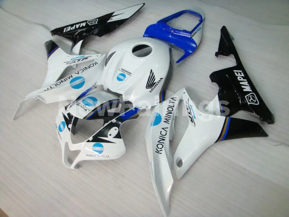 White and Black Blue Konica Minolta - CBR600RR 07-08 Fairing