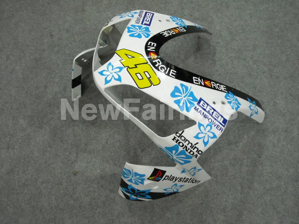 White and Black Blue Nastro Azzurro - CBR600RR 03-04 Fairing