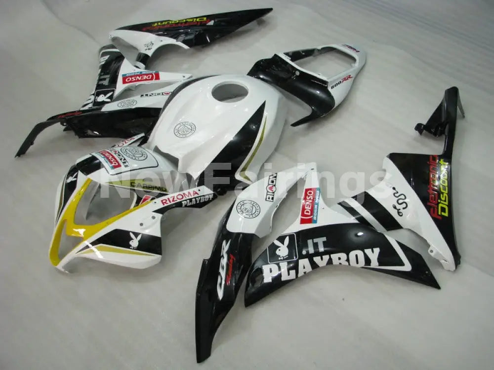 White and Black Playboy - CBR600RR 07-08 Fairing Kit -