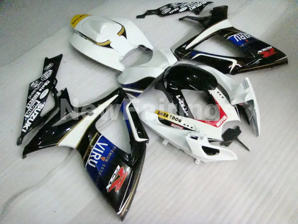 White and Blue Black Dark Dog - GSX-R750 06-07 Fairing Kit