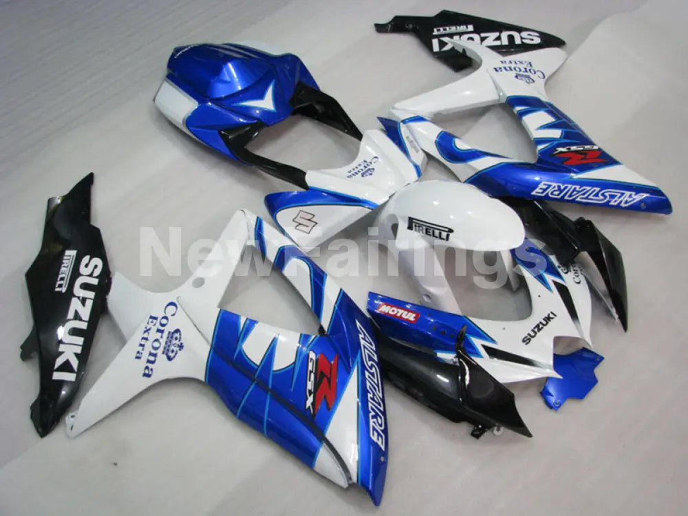 White and Blue Corona - GSX-R750 08-10 Fairing Kit Vehicles