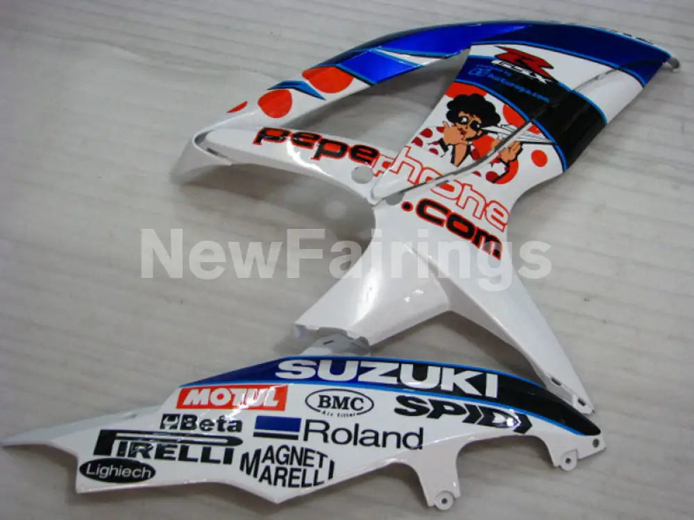 White and Blue Dark Dog - GSX-R750 08-10 Fairing Kit