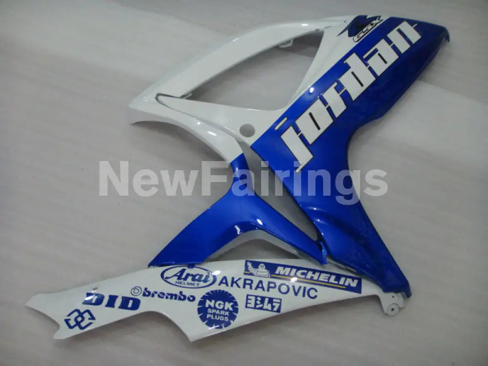 White and Blue Jordan - GSX-R600 06-07 Fairing Kit -