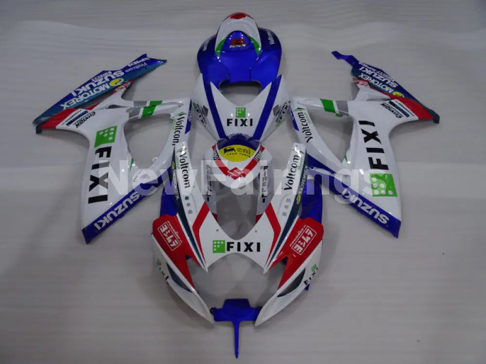 White and Blue Red MOTOREX - GSX-R600 06-07 Fairing Kit -