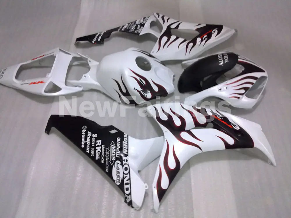 White and Wine Red Flame - CBR1000RR 06-07 Fairing Kit -