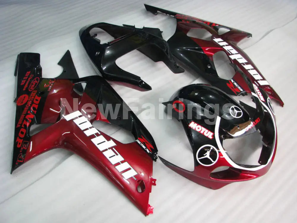 Wine Red and Black Jordan - GSX-R600 01-03 Fairing Kit -