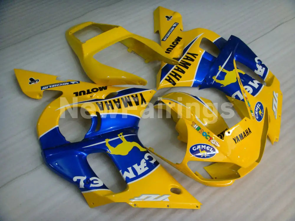 Yellow and Blue Camel - YZF-R6 98-02 Fairing Kit Vehicles & Parts > Vehicle Parts & Accessories > Motor Vehicle Parts >