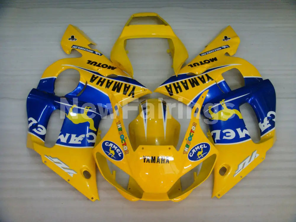 Yellow and Blue Camel - YZF-R6 98-02 Fairing Kit Vehicles & Parts > Vehicle Parts & Accessories > Motor Vehicle Parts >