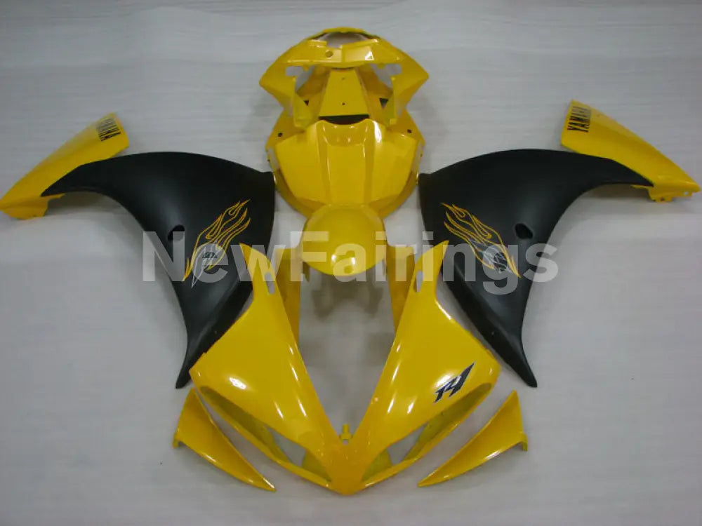 Yellow Matte Black Factory Style - YZF-R1 12-14 Fairing Kit